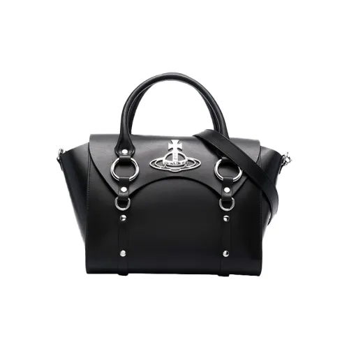 Vivienne Westwood Корова Кожа Тоут Сумка Сумка для покупок Сумка через плечо Средняя Женская Черная