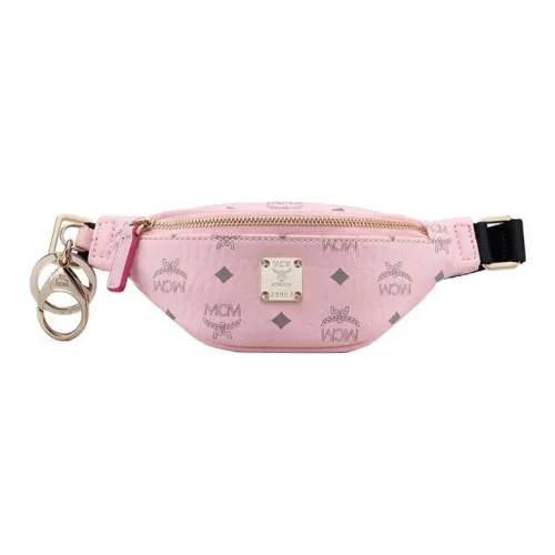 MCM Visetos Кожа Клатч Монета Кошелек Стандартный Женский Розовый