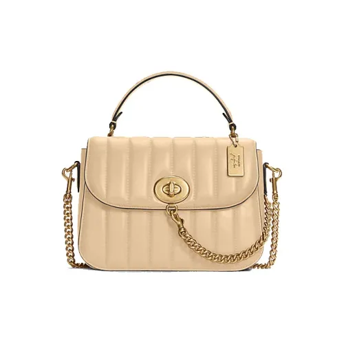 COACH × Jennifer Lopez Коллаборация Marlie Кожа Сумка-подушка Ручная сумка Сумка через плечо Средний Женская Экрю