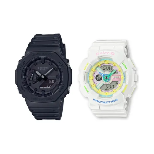 CASIO г Shock Baby g Collection Кварцевый механизм Смольный ремешок Часы Унисекс Черный циферблат GA 2100 1A1+BA 110TM 7AER