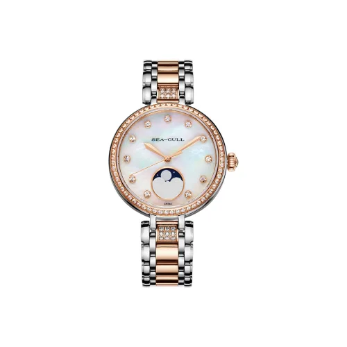Sea Gull Автоматический Механический Механизм Стальной Ремешок Часы Женские Жемчужная Раковина Циферблат