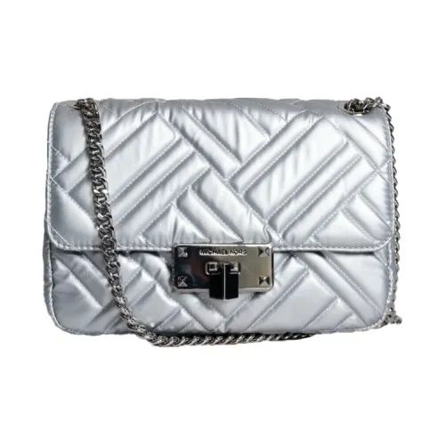 MICHAEL KORS Peyton Кожа Сумка через плечо Женская Ярко-Серебристая