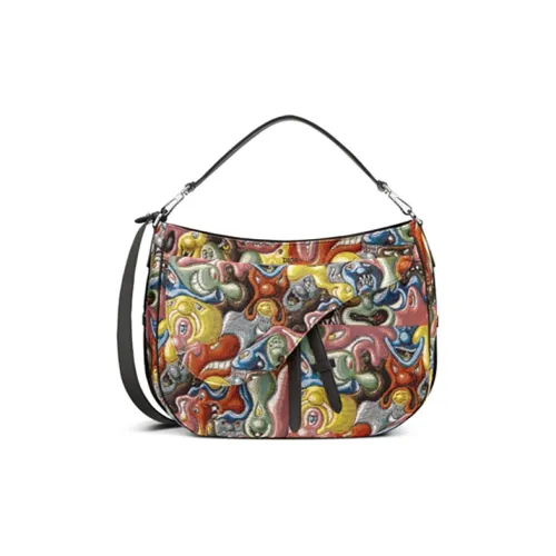 DIOR Kenny Scharf Коллаборация Седло Жаккард Седло Сумка Через плечо Сумка Сумка через плечо Мужская Многоцветная