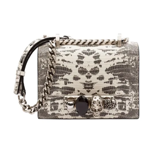 Alexander McQueen Телячья кожа Сумка через плечо Мини Женская Рок Серый