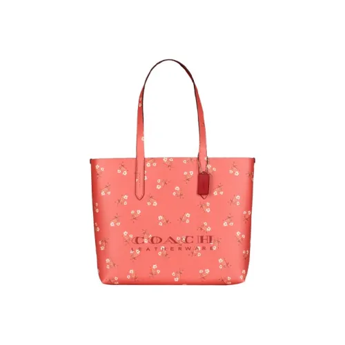 COACH Highline Кожа Тоут Сумка Сумка через плечо Сумка Сумка через плечо Большая Женская Мягкая Розовая