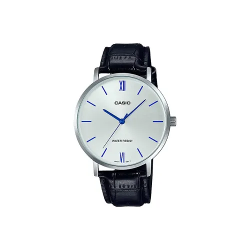 CASIO Standard Series Pointer Family Кварцевый механизм Кожаный ремешок Часы Мужские Серебристый циферблат
