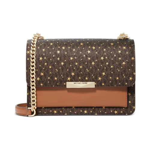 MICHAEL KORS Сумка через плечо из холста с нефритовым цветом большая женская темно-коричневая