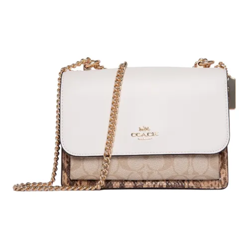 COACH Klare Холст с кожей Аккордеонная сумка Портативная сумка через плечо Сумка через плечо Женская