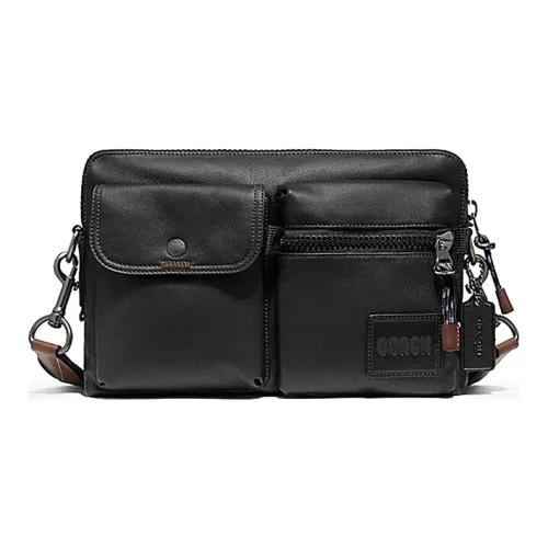 COACH Pacer MODULAR Корова Кожа Одно Плечо Ручная Сумка Сумка через плечо Большая Мужская Черная