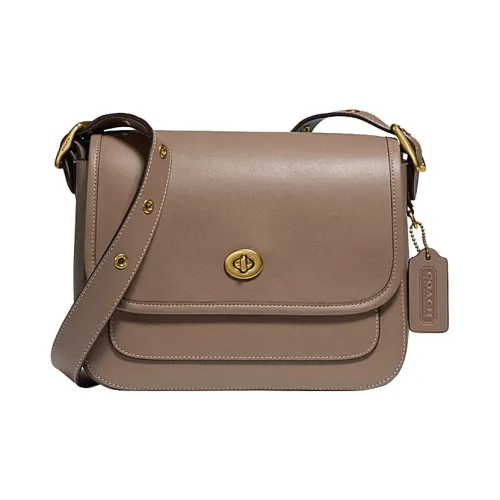 COACH RAMBLER Кожа Сумка через плечо Маленькая Женская Коричневая