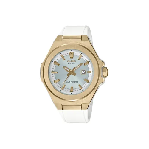 CASIO Baby Солнечный Кварцевый Механизм Резиновый Ремешок Часы Женские Серебристый Циферблат