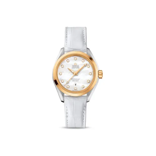 OMEGA AQUA TERRA 150 метров Механический механизм Женские часы Часы 34 мм Мать жемчуга Циферблат часов