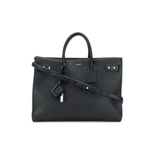 SAINT LAURENT SAC DE JOUR Натуральная кожа Тоут Сумка Сумка для покупок Сумка Большая Женская Черная