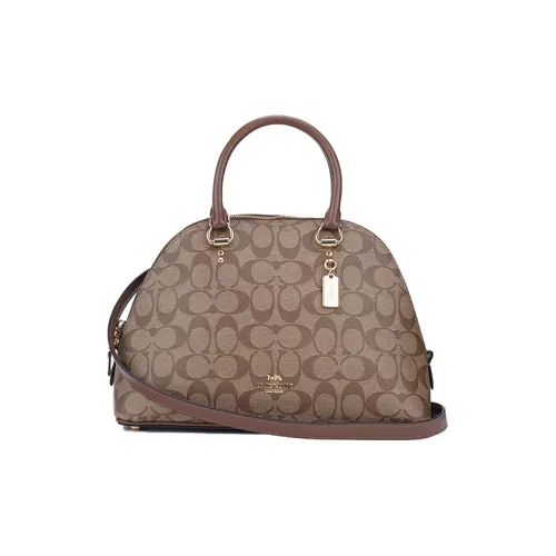 COACH Katy Кожа Сумка-купол Сумка через плечо Сумка Большая Женская Коричневая