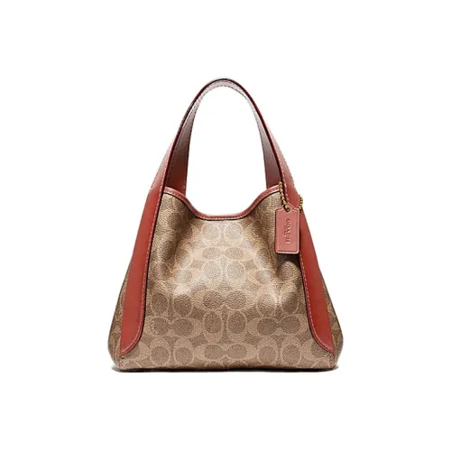 COACH Hadley Покрытый холст с кожаными вставками средний женский старый розовый желтый и ржавый