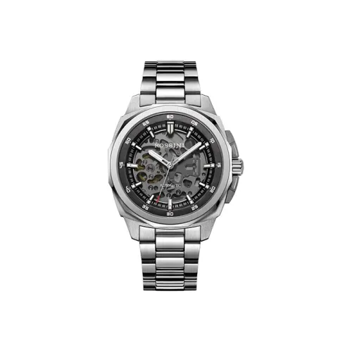 ROSSINI Medallion Collection Автоматический Механический Механизм Ремешок из Нержавеющей Стали Часы Мужские Часы