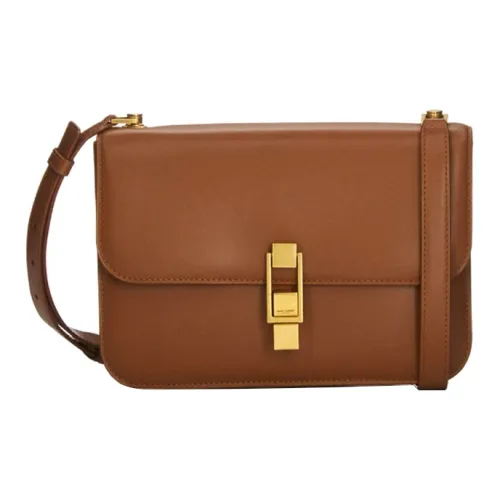 SAINT LAURENT Le Carre Сумка через плечо из коровьей кожи Женская кирпично-красного цвета