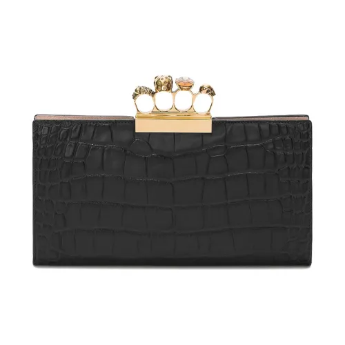 Alexander McQueen Клатч из коровьей кожи для хранения женский черный