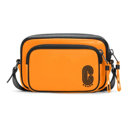 COACH Edge Утонченный Телячья кожа Сумка через плечо Мини Унисекс Неоново-оранжевый