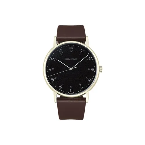 ISSEY MIYAKE F Collection Кварцевый механизм Кожаный ремешок Часы Мужские Черный циферблат NYAJ008