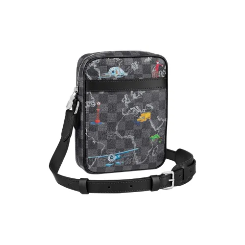 LOUIS VUITTON Холст Курьер Сумка через плечо Маленькая Мужская Черная