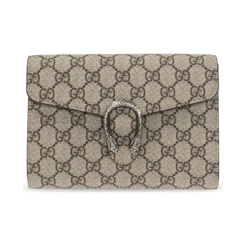 GUCCI Dionysus Холст и Кожа Сумка-Клатч Стандартная Женская Эбеновое Дерево