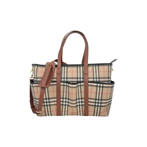 Burberry Винтаж Хлопковая Смешанная Сумка-тоут Портативная Сумка через плечо Унисекс Коричневая