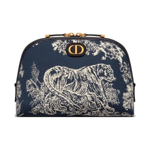 DIOR 30 Montaigne Техническая ткань Хранение Сумка Клатч Косметичка Средний Женский Синий