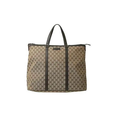 GUCCI Canvas Сумка-тоут Сумка для покупок Сумка через плечо Сумка большая Мужская Коричневая Эбеновая