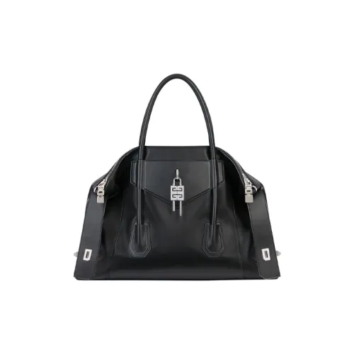 GIVENCHY Корова Кожа Серебряный Замковая Сумка через плечо Сумка на плечо Сумка среднего размера Женская Черная