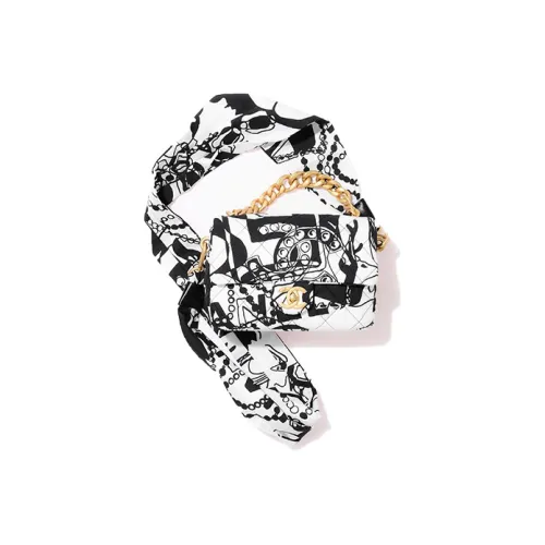 CHANEL 22c Early Spring Ткань с принтом Flap Bag Сумка через плечо Мини Женская Черно-белая с принтом