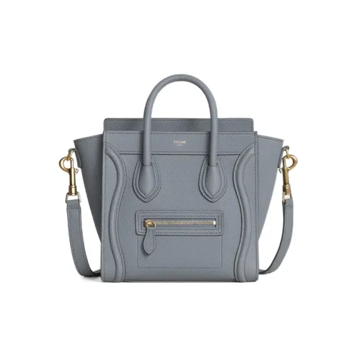 CELINE Лuggage Телячья кожа Сумка через плечо Сумка Нано Женская Дымчатый Серый