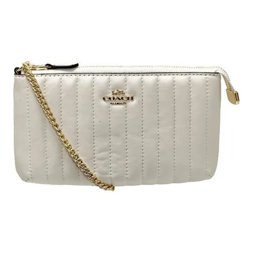 COACH Wristlet Кожа Клатч Запястье Сумка Через плечо Сумка Маленький Женская Белая