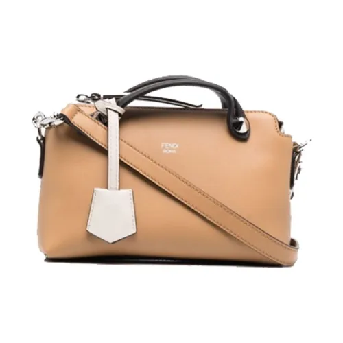 FENDI Телячья кожа Бостон Сумка Сумка через плечо Сумка мини Женская Светлый Умбра