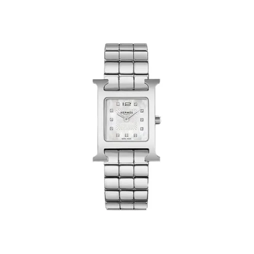 HERMES Heure H Collection Женские часы Кварцевый механизм Ремешок из нержавеющей стали Белый циферблат W053014WW00
