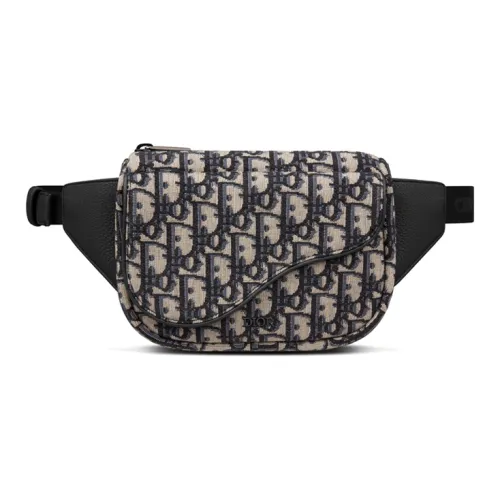 DIOR Корова Кожа Saddle Сумка Одно Плечо Через Плечо Crossbody Сумка Обычная Мужская Бежевая и Черная