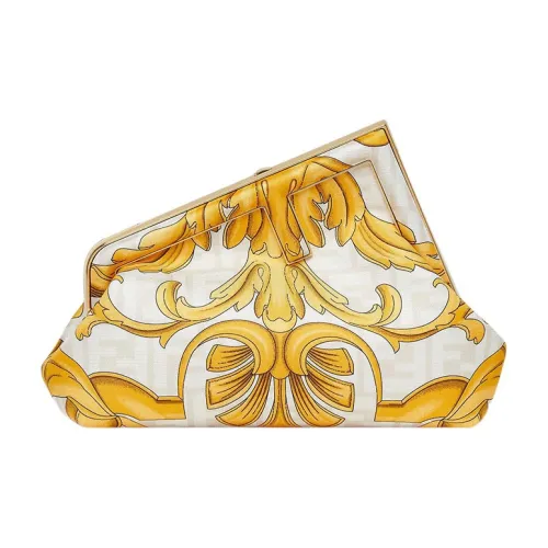 FENDI VERSACE Коллаборация Полиэстер с шелком Mulberry Сумка через плечо Клатч Стандартный Женский Золото Белый