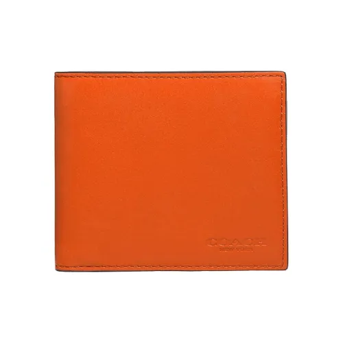 COACH Монетница из кожи кошелек держатель для карт мужской оранжево-красный