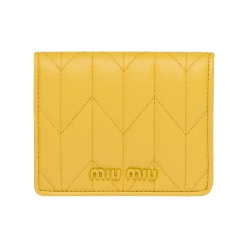 MIU MIU Мягкий кошелек из овчины кожа женский Pure солнечный желтый