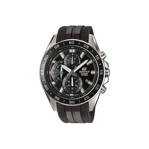 CASIO EDIFICE Кварцевый механизм Смольный ремешок Часы для мужчин Черный циферблат