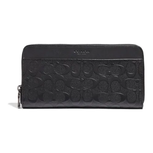 COACH Travel Wallet Коровья кожа Кошелек Мужской Черный