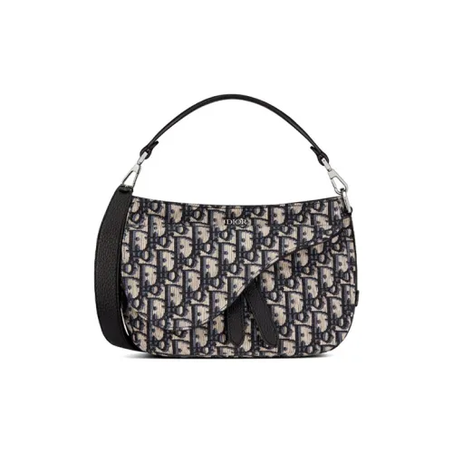 DIOR Седло Кожа Седло Сумка Сумка через плечо Сумка Мини Мужская Бежевая Черная