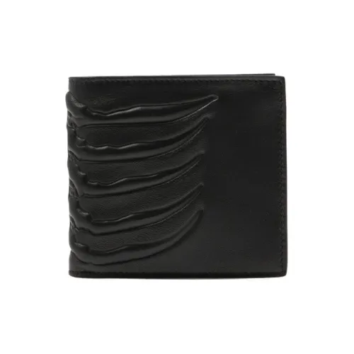 Alexander McQueen Мягкий кошелек из овечьей кожи двойной склад мужской черный