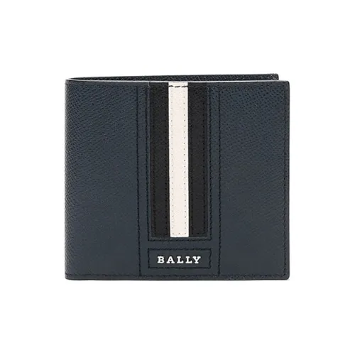 BALLY Кожа 3 в 1 Кошелек Монетница Мужская Синяя Черная Белая Полосы