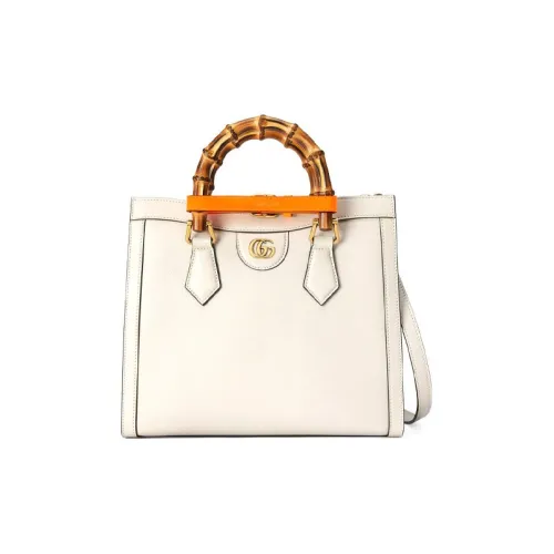 GUCCI Diana Кожа Тоут Сумка Сумка для покупок Сумка через плечо Сумка Маленькая Женская Белая