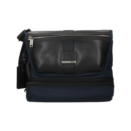 TUMI Сумка через плечо с кожаной вставкой мужская синяя