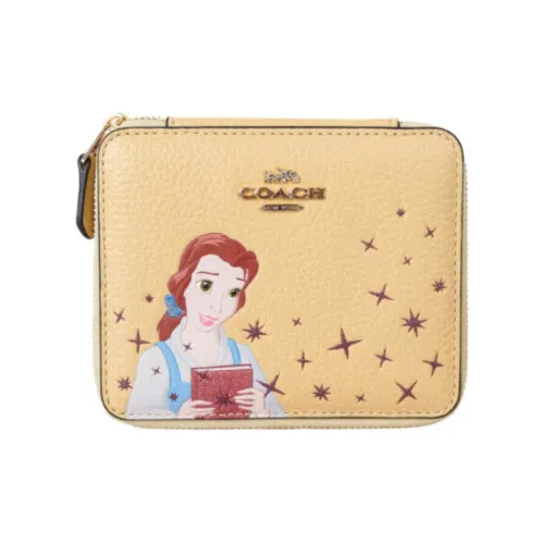 COACH Disney Коллаборация Ювелирные украшения Bo Кожа Встроенная память Коробка Большой Женские Светлый хаки