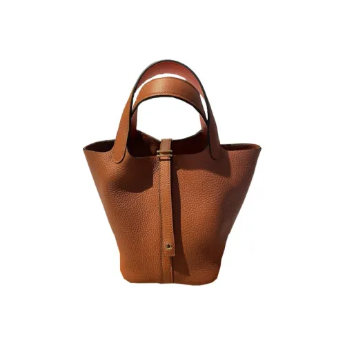 HERMES Picotin Lock Сумка из кожи Taurillon Clemence корзина-сумка ведрообразная сумка женская тыква оранжевый красный