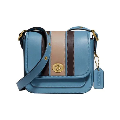 COACH Rambler Коровья кожа Сумка через плечо Сумка на плечо Женская Синяя