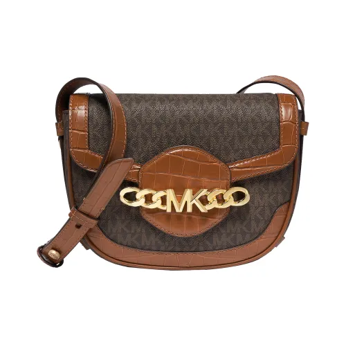 MICHAEL KORS Hally Коровья кожа Седло Сумка Сумка через плечо Сумка среднего размера Женская Цвет желудево-коричневый